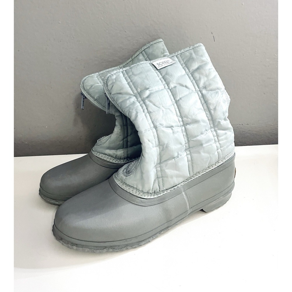sorel winter boots Rubber Soles Zip Up‎ Sz 8